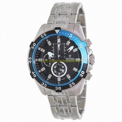 Festina Watches : F16603/3 Quartz Chronograph Black Dial Stainless Steel Men Watch