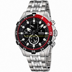 Festina Watches : F16603/4 Quartz Chronograph Black Dial Stainless Steel Men Watch