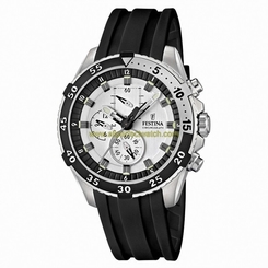 Festina Watches : F16604/1 Quartz Chronograph White Dial Rubber Men Watch