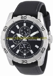 Festina Watches : F16607/2 Quartz Black Dial Day Date Leather Men Watch