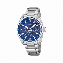 Festina Watches : F16608/4 Quartz Blue Dial Day Date Stainless Steel Men Watch
