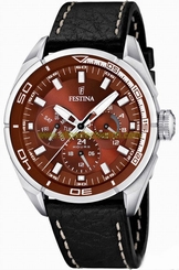 Festina Watches : F16609/2 Quartz Brown Dial Day Date Leather Men Watch