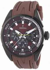 Festina Watches : F16610/2 Quartz Brown Dial Day Date Rubber Men Watch