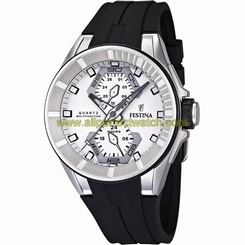 Festina Watches : F16611/1 Quartz Multifunction White Dial Date Rubber Men Watch