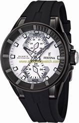 Festina Watches : F16612/1 Quartz Multifunction White Dial Rubber Strap Men Watch
