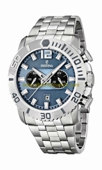 Festina Watches : F16613/2 Quartz Chronograph Blue Dial Date Stainless Steel Men Watch