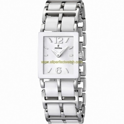 Festina Watches : F16625/1 Quartz Analog White Dial Stainless Steel and Ceramic Women Watch