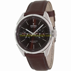 Festina Watches : F16629/5 Quartz Multifunction Brown Dial Day Date Leather Men Watch