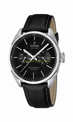 Festina Watches : F16629/8 Quartz Multifunction Day Date Black Dial Leather Men Watch