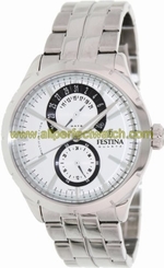 Festina Watches : F16632/5 Quartz Multifunction White Dial Date Stainless Steel Men Watch