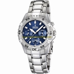 Festina Watches : f16635/3 Quartz Chronograph Blue Dial Stainless Steel Men Watch