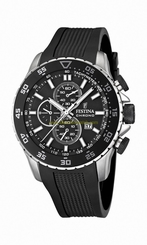 Festina Watches : F16642/3 Quartz Chronograph Black Dial Date Rubber Men Watch