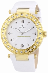 Festina Watches : F16646/1 White Dial Leather Women Watch
