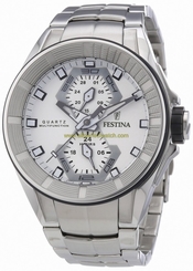 Festina Watches : F16652/1 Quartz Multifunction White Dial Date Stainless Steel Men Watch