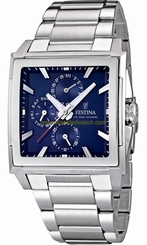 Festina Watches : F16653/3 Quartz Blue Dial Day Date Stainless Steel Men Watch