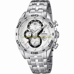 Festina Watches : F16654/1 Quartz Chronograph Silver Dial Date Stainless Steel Men Watch