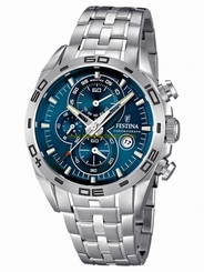 Festina Watches : F16654/2 Quartz Chronograph Blue Dial Date Stainless Steel Men Watch