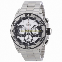 Festina Watches : F16658/1 Quartz Chronograph Date White Dial Stainless Steel Men Watch
