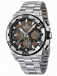 Festina Watches : F16658/4 Quartz Chronograph Date Brown Dial Stainless Steel Men Watch
