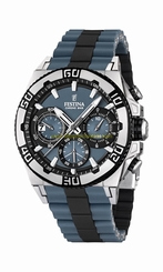 Festina Watches : F16659/3 Quartz Chronograph Date Blue Dial Rubber Strap Men Watch