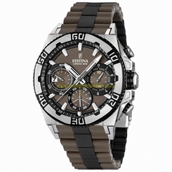 Festina Watches : F16659/4 Quartz Chronograph Date Brown Dial Rubber Strap Men Watch