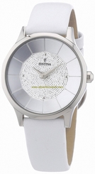 Festina Watches : F16661/1 Quartz Analog White Leather Women Watch