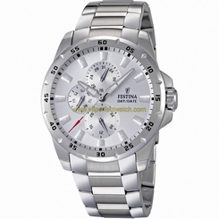 Festina Watches : F16662/1 Quartz Silver Dial Day Date Stainless Steel Men Watch
