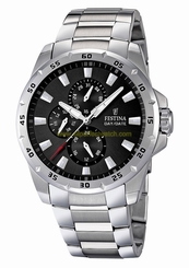 Festina Watches : F16662/3 Quartz Black Dial Day Date Stainless Steel Men Watch