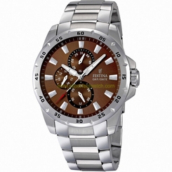 Festina Watches : F16662/5 Quartz Brown Dial Day Date Stainless Steel Men Watch