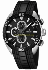 Festina Watches : F16664/4 Quartz Chronograph Black Dial Rubber Men Watch