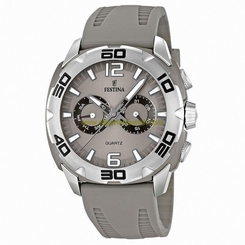 Festina Watches : F16665/2 Quartz Gray Dial Day Date Silicone Men Watch