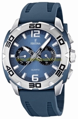Festina Watches : F16665/3 Quartz Blue Dial Day Date Silicone Men Watch