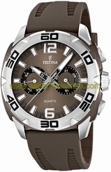 Festina Watches : F16665/4 Quartz Brown Dial Day Date Silicone Men Watch