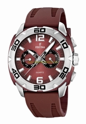 Festina Watches : F16665/7 Quartz Brown Dial Day Date Silicone Men Watch
