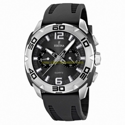 Festina Watches : F16665/8 Quartz Black Dial Day Date Silicone Men Watch