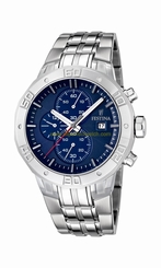 Festina Watches : F16666/3 Quartz Chronograph Date Blue Dial Stainless Steel Men Watch