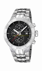 Festina Watches : F16666/4 Quartz Chronograph Date Black Dial Stainless Steel Men Watch