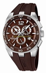 Festina Watches : F16668/3 Quartz Chronograph Brown Dial Date Rubber Men Watch