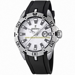 Festina Watches : F16671/1 Quartz White Dial Date Rubber Men Watch