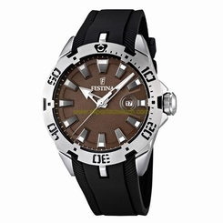 Festina Watches : F16671/3 Quartz Brown Dial Date Rubber Men Watch
