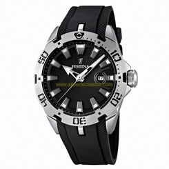 Festina Watches : F16671/4 Quartz Black Dial Date Rubber Men Watch