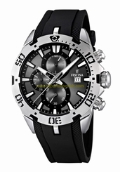 Festina Watches : F16672/2 Quartz Chronograph Black Dial Date Rubber Men Watch