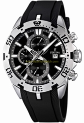 Festina Watches : F16672/6 Quartz Chronograph Black Dial Date Rubber Men Watch