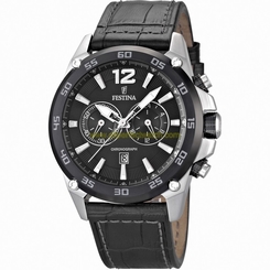 Festina Watches : F16673/4 Quartz hronograph Black Dial Date Leather Men Watch