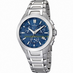 Festina Watches : F16678/2 Quartz Chronograph Blue Dial Date Stainless Steel Men Watch