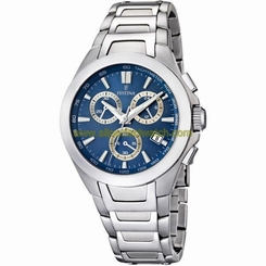 Festina Watches : F16678/5 Quartz Chronograph Blue Dial Date Stainless Steel Men Watch