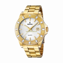 Festina Watches : F16686/1 White Dial Stainless Steel Coating Women Watch