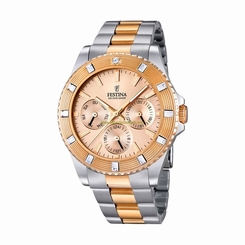 Festina Watches : F16695/2 Beige Dial Stainless Steel Coating Men Watch