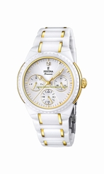 Fake AAA Festina Watches : F16699/2 White Dial Luminescent Hands Women Watch Watch
