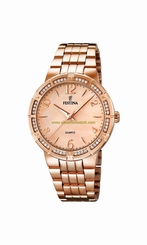 Festina Watches : F16705/2 Rose Gold Dial Luminescent Hands Women Watch